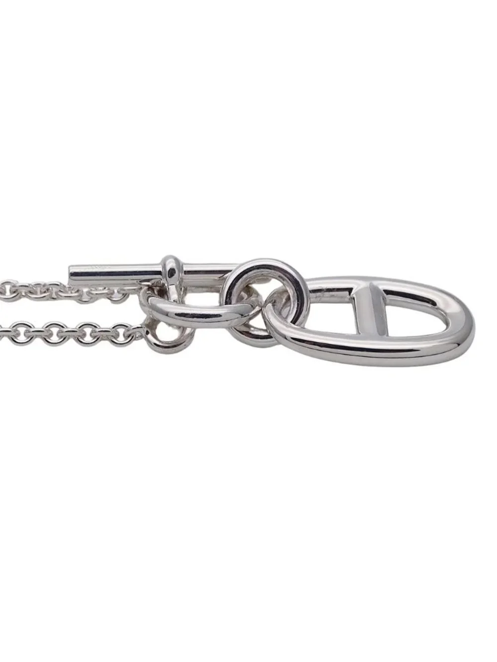 Hermes Necklace Chaine D'ancre Amulet Silver Polished